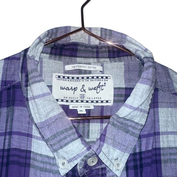 Warp and Weft Long Sleeve cotton Plaid Shirt size XL - Picture 4 of 6